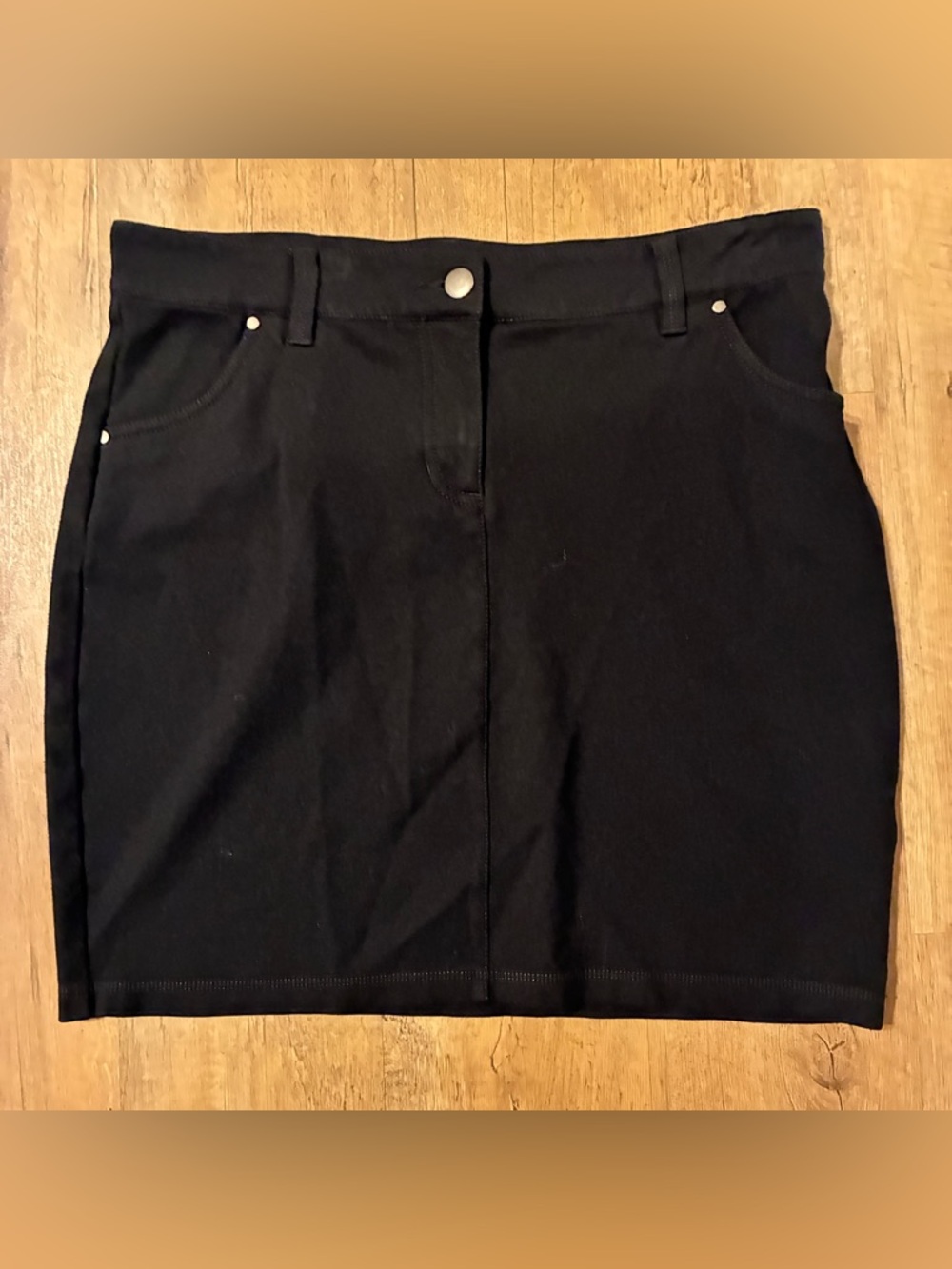 Eileen Fisher Viscose Stretch Mini Skirt Black Women’s sz8